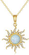 wholesale 14K Gold Sun & Moon Opal Pendant Necklace for Women - Elegant s-0-0