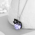 wholesale 14K Gold Pink Crystal Black Cat Pendant Necklace for Women Cats Lover-0-77