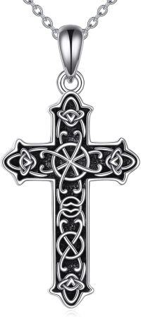 wholesale 925 Sterling Silver Celtic Knot Cross Pendant Necklace with Chain-Celtic Knot Cross