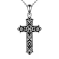 wholesale 925 Sterling Silver Celtic Knot Cross Pendant Necklace with Chain-0-0