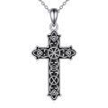 wholesale 925 Sterling Silver Celtic Knot Cross Pendant Necklace with Chain-0-0