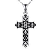 wholesale 925 Sterling Silver Celtic Knot Cross Pendant Necklace with Chain-Celtic Knot Cross
