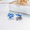 wholesale  Sterling Silver Opal Heart Stud Earrings for Women Minimalist Fashion -0-9
