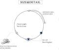 wholesale 925 Sterling Silver Blue Evil Eye Charm Anklet with Chain and Clasp-0-4