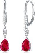 wholesale 925 Sterling Silver Blue Austrian Crystal Pear Drop Leverback Earrings for Women's Gifts-0-12