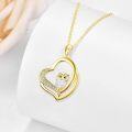 wholesale Gold 925 Sterling Silver Pink Fire Opal Owl in Heart Shape Pendant Necklaces for Women Girls Gifts Jewelry Accessories-0-2