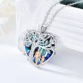 TOUPOP Sterling Silver Abalone Shell Father Heart Tree Of Life Necklace-0-4