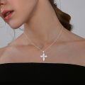 wholesale 925 Sterling Silver Opal Butterfly Cross Pendant Necklace for Women Confirmation Gifts-0-2