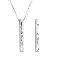 wholesale 925 Sterling Silver Vertical Bar Pendant Necklace Engraved True Friendship Heart Cutout For Women-0-18
