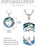 wholesale 925 Sterling Silver Blue Crystal Dolphin Wave Pendant Necklace-0-3
