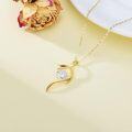 wholesale 14K Gold Infinity Heart Pendant with 1 Ct Moissanite and Chain (Length: Adjustable)-0-4