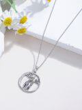 wholesale 925 Sterling Silver Giraffe Tree of Life Pendant Necklace - Cute  for Women & Men-0-2