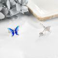 wholesale 925 Sterling Silver Blue Enamel Butterfly Stud Earrings for Women Girls Hypoallergenic -0-3