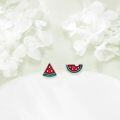 wholesale 925 Sterling Silver Watermelon Slice Stud Earrings - Fruit  for Her-0-1