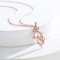 wholesale Rose Gold 925 Sterling Silver Unicorn Head Pendant Necklace for Women and Girls-0-1