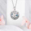 wholesale 925 Sterling Silver Blue Crystal Tree of Life Pendant Necklace s for Women-0-1
