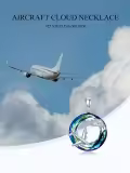TOUPOP Sterling Silver Blue Crystal Aircraft Necklace Jewelry For Women-0-4