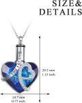 wholesale 925 Sterling Silver Blue Austrian Crystal Heart Cremation Jewelry Keepsake Pendant with Funnel and Keychain-0-3