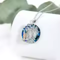 TOUPOP Sterling Silver Crystal Tree Of Life Sisters Necklace-0-1