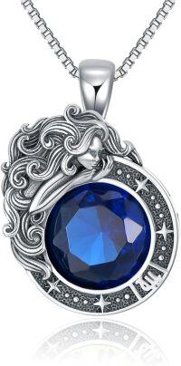 wholesale Metal Stone Zodiac Necklace Constellation Pendant Horoscope Gift for Women-Virgo September
