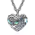 wholesale 925 Sterling Silver Abalone Shell Heart Urn Pendant Necklace Wholesale  Memorial Keepsake Jewelry for Women and Men-0-0