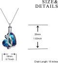 wholesale 925 Sterling Silver Blue Austrian Crystal Heart Cremation Jewelry with Funnel and Sim Card Tool-0-5