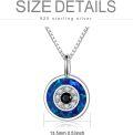 wholesale 925 Sterling Silver Blue Opal Evil Eye Pendant Necklace for Women Greek Protection s-0-2