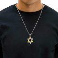 wholesale 925 Sterling Silver Gold Plated Star of David Pendant Necklace  for Men s-0-3