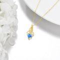 wholesale 14K Gold Blue Heart Stone Celtic Knot Necklace for Women's s-0-5