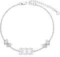 wholesale Silver 233 Butterfly Angel Number Charm Anklet/Anklet for Women - S925 Sterling Silver Numerology s-0-0