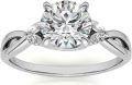 wholesale 14K Gold Moissanite 1 0ct Round Infinity Twist Engagement Ring-0-0