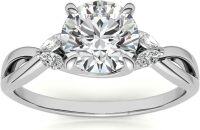 wholesale 14K Gold Moissanite 1 0ct Round Infinity Twist Engagement Ring-Size 6