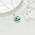 wholesale 925 Sterling Silver Tree of Life Abalone Shell Pendant Necklace for Women Girls-0-4