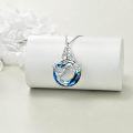 wholesale 925 Sterling Silver Blue Crystal Hummingbird & Flower Urn Keepsake Pendant Necklace for Ashes-0-2