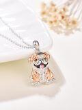 wholesale 925 Sterling Silver Bulldog Pendant Necklace for Women Dog Lovers and Moms-0-1