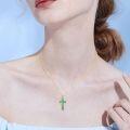 wholesale  Sterling Silver Genuine Gemstone Faith Cross Necklace for Women -0-3