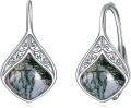 wholesale Sterling Silver Moonstone Teardrop Leverback Earrings for Sensitive Ears-0-5