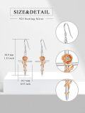 wholesale 925 Sterling Silver Rose Cross Hook Earrings for Women Girls  4cm Long-0-1