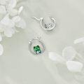 wholesale 925 Sterling Silver Green Frog Hoop Earrings for Women Girls-0-3