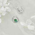 wholesale 925 Sterling Silver Green Frog Enamel White Gold Plated Hoop Earrings For Women-0-3
