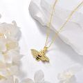 wholesale 925 Sterling Silver & Cubic Zirconia Bee Pendant Necklace - Hypoallergenic Nature Inspired Jewelry Gift for Women-0-2