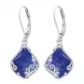 TOUPOP Sterling Silver Gemstone Filigree Teardrop Leverback Earrings-0-0