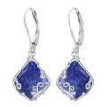 TOUPOP Sterling Silver Gemstone Filigree Teardrop Leverback Earrings-0-0