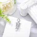 wholesale 925 Sterling Silver & Diamond April Birthstone Cat Charm (0.98x0.58) - Symbol of Longevity, Wealth, Wisdom - Gift for Women-0-1