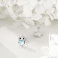 wholesale 925 Sterling Silver Cute Owl Moonstone Stud Earrings Platinum Plated Jewelry For Women-0-3