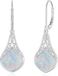wholesale Sterling Silver Celtic Teardrop Drop Earrings Jewelry Gifts for Women-Opal Filigree