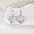 wholesale 925 Sterling Silver Heart-Shaped Bookworm Dangle Earrings for Women-0-3