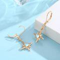 wholesale 925 Sterling Silver Plated Rose Gold Opal Star Leverback Drop Dangle Earrings-0-1