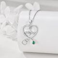 wholesale 925 Sterling Silver Green Crystal Stethoscope Heartbeat Pendant Necklace for Nurses Gifts-0-1