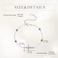 wholesale 925 Sterling Silver Cross Virgin Mary Ruby Bezel Set Adjustable Chain Link Bracelet  for Women Girls 7-8 inches Length-0-4